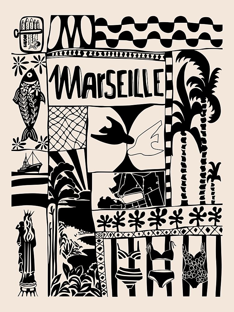 Marseille Summer Collage art print by Annick for $57.95 CAD