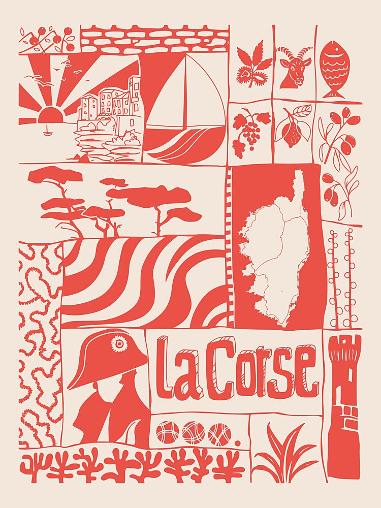 la Corse Island Montage art print by Annick for $57.95 CAD