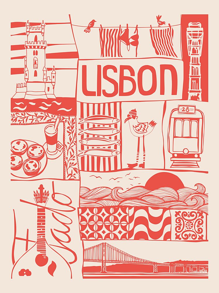 Lisbon City Icons art print by Annick for $57.95 CAD