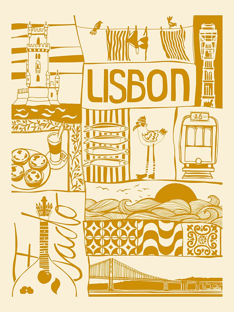 Lisbon City Icons art print by Annick for $57.95 CAD