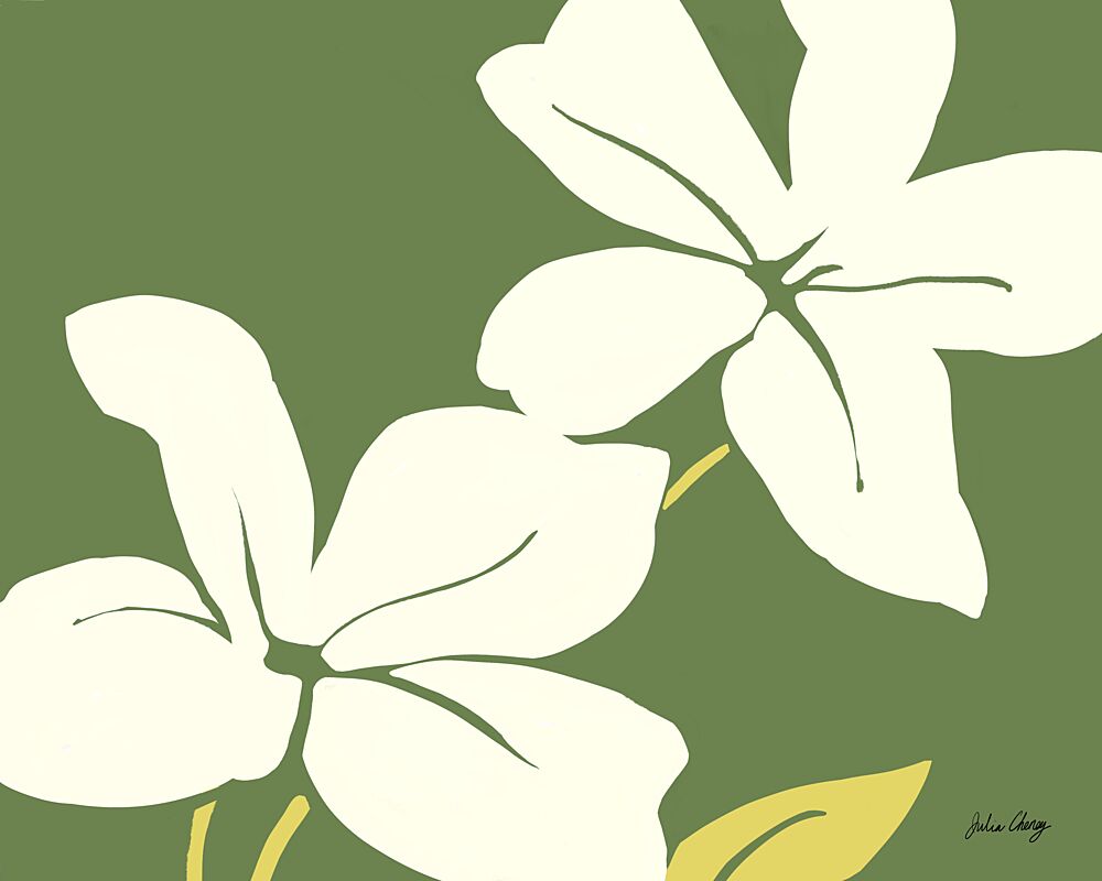 White Blooms Green art print by Julia Cheney for $57.95 CAD