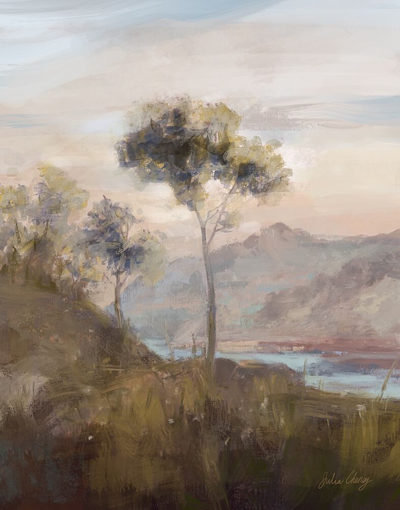 Hazy Mountain Retreat art print by Julia Cheney for $57.95 CAD