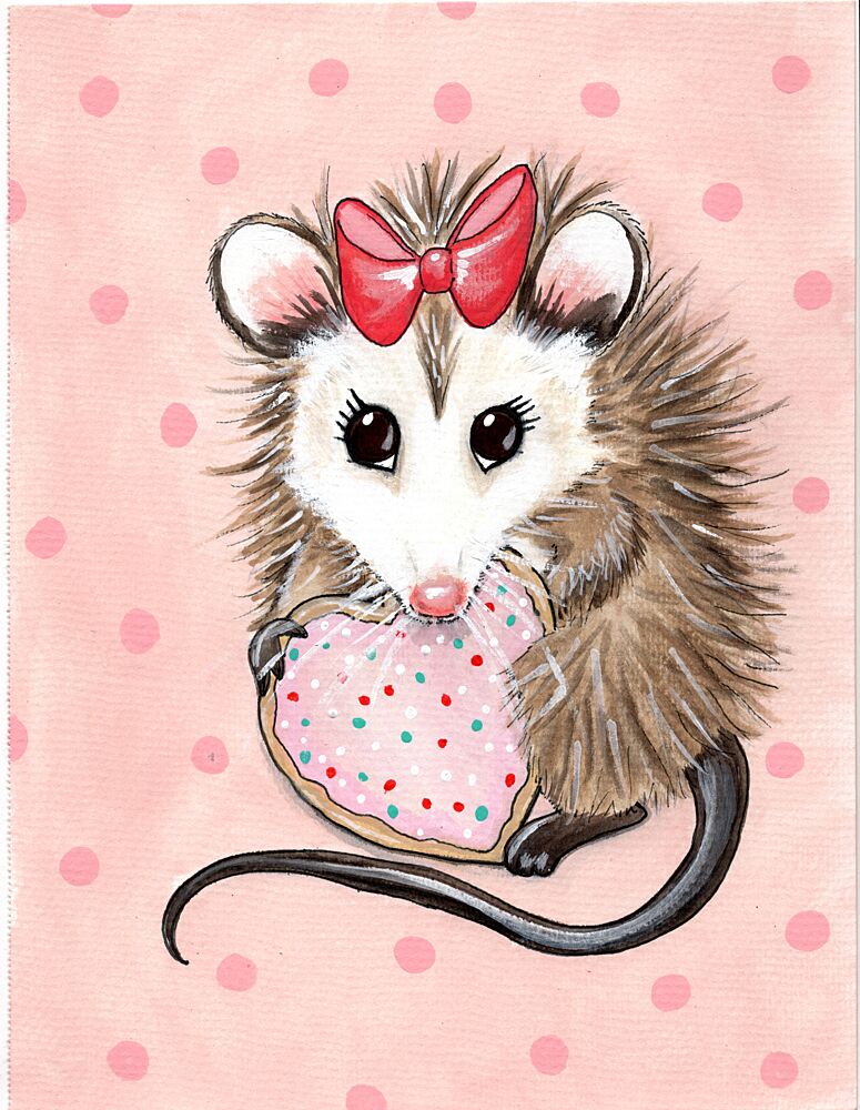 Cute Opossum Cookie art print by Michelle Gilsey for $57.95 CAD