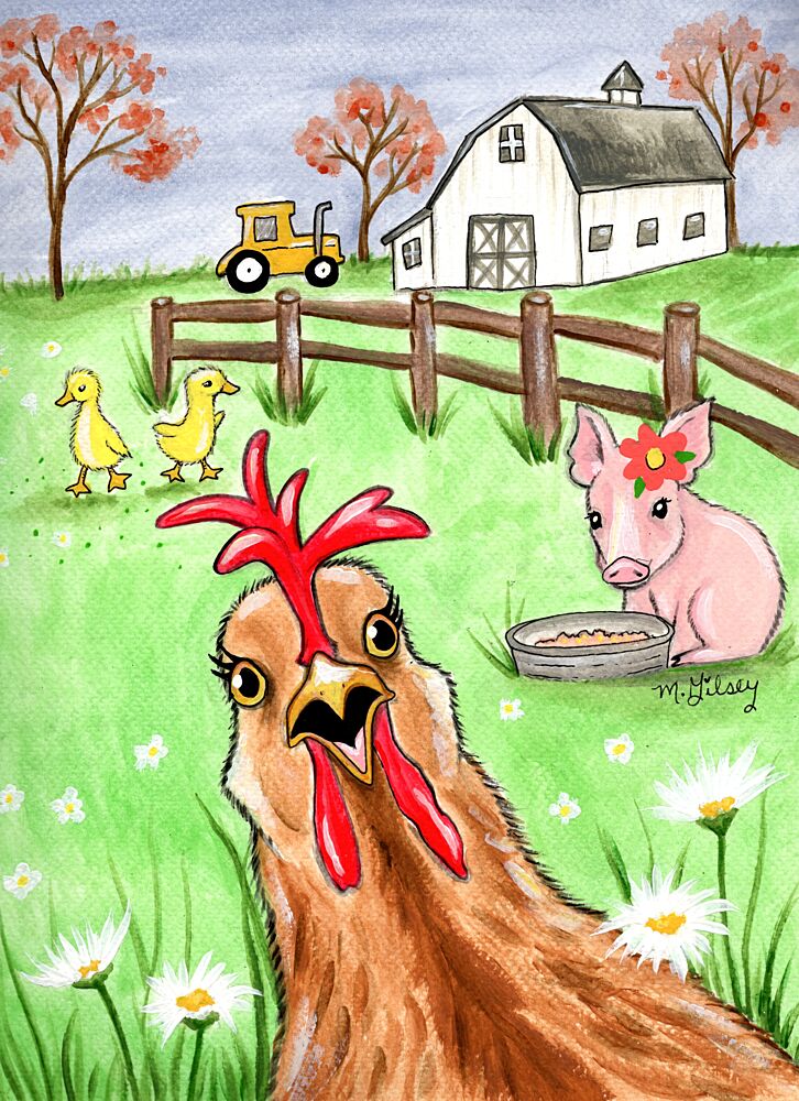 Curious Farm Animals art print by Michelle Gilsey for $57.95 CAD