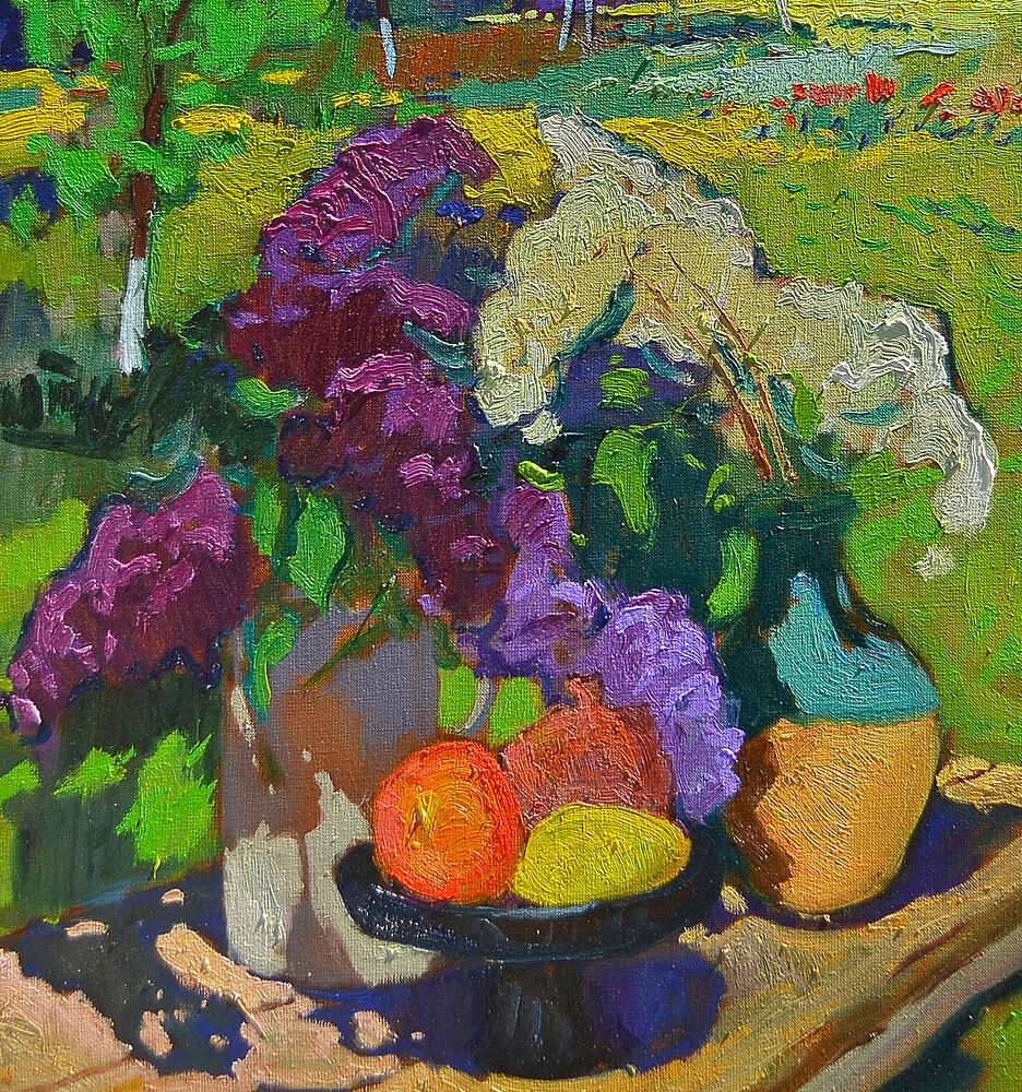 Sunlit Lilacs and Fruit art print by Alexander Shandor for $57.95 CAD
