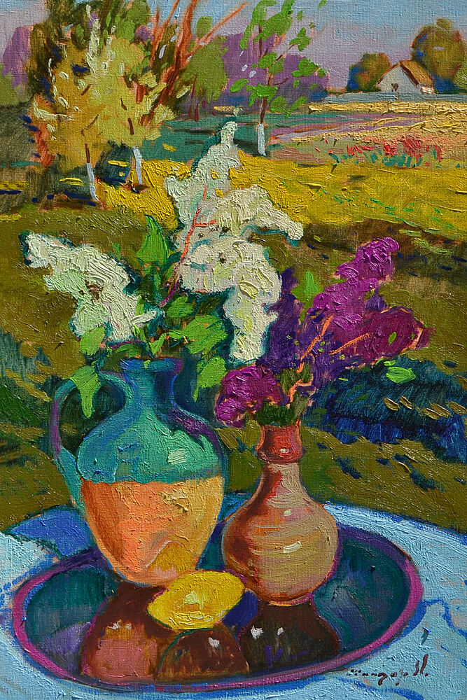 Vibrant Lilac Still Life Landscape art print by Alexander Shandor for $57.95 CAD