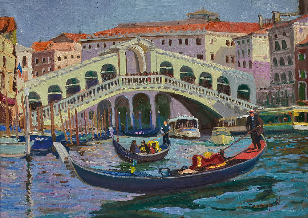 Venice Rialto Bridge Gondolas art print by Alexander Shandor for $57.95 CAD