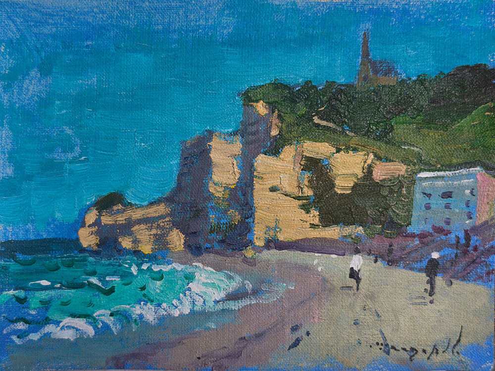 Beach Village Cliffs art print by Alexander Shandor for $57.95 CAD
