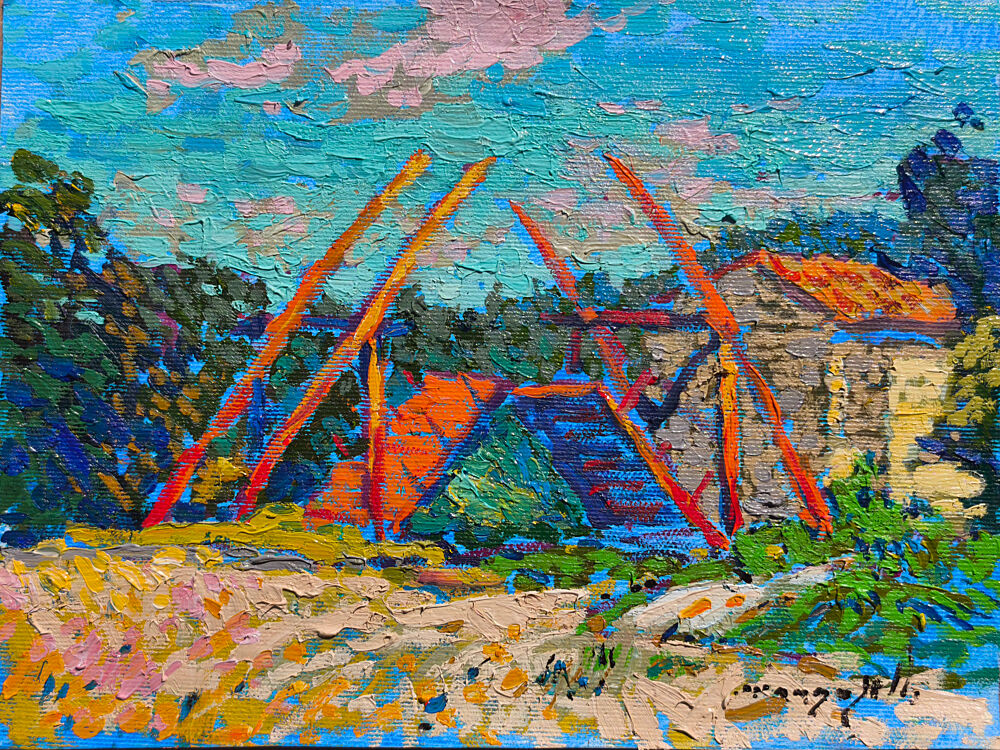 Vibrant Country Windmill art print by Alexander Shandor for $57.95 CAD