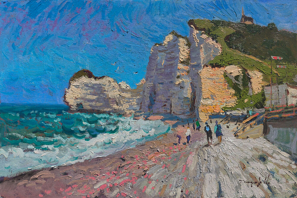 Sunny Etretat Beach Cliffs art print by Alexander Shandor for $57.95 CAD