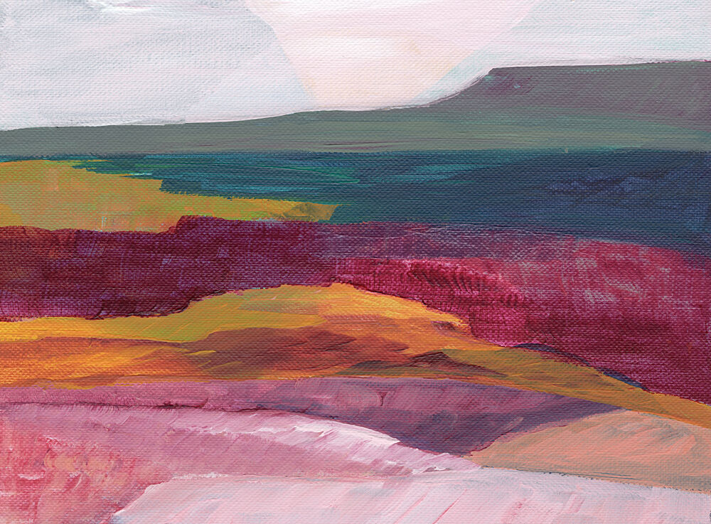 Vibrant Layered Landscape art print by Nikita Jariwala for $57.95 CAD