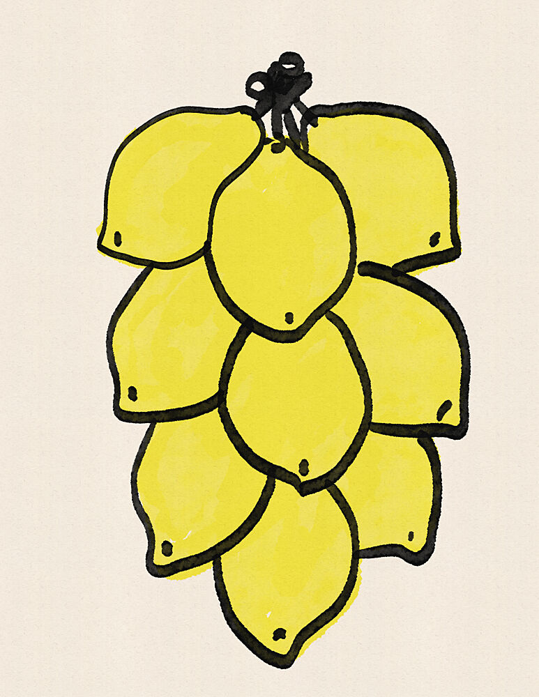 Bright Yellow Lemons art print by Nicholas for $57.95 CAD