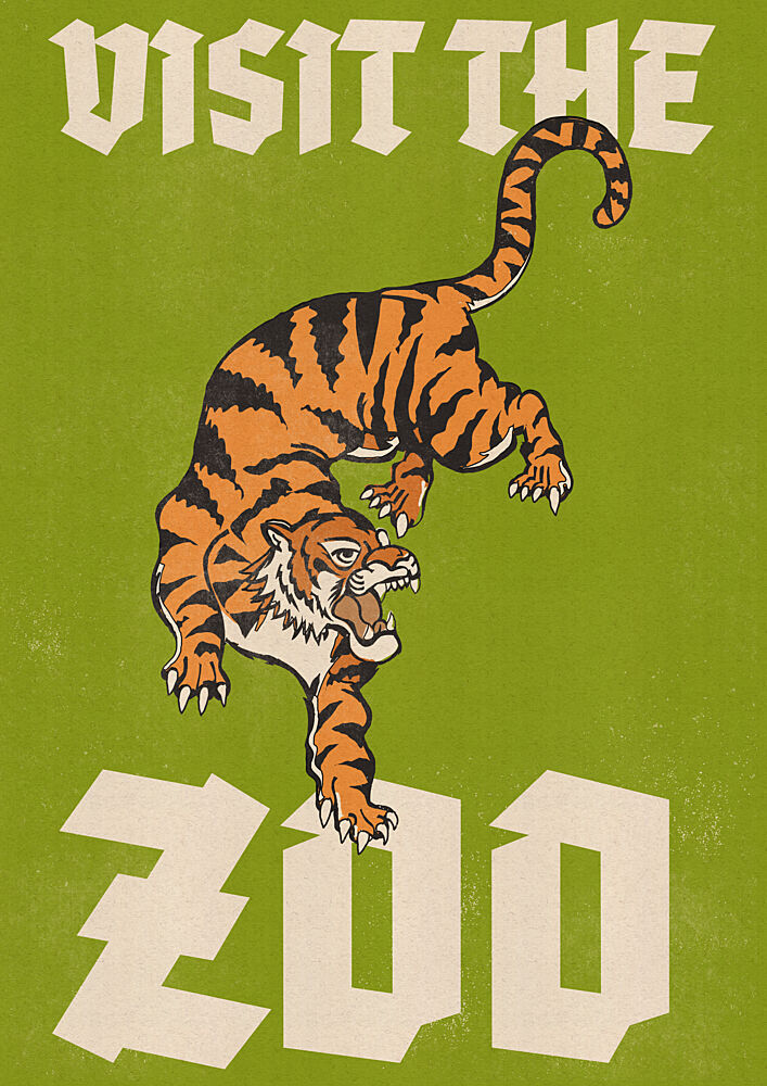 Visit the Zoo Tiger art print by Nicholas for $57.95 CAD