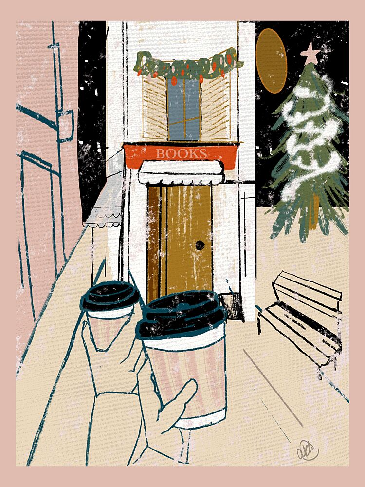 Holiday Bookshop Coffee art print by Alyssa Hamilton for $57.95 CAD