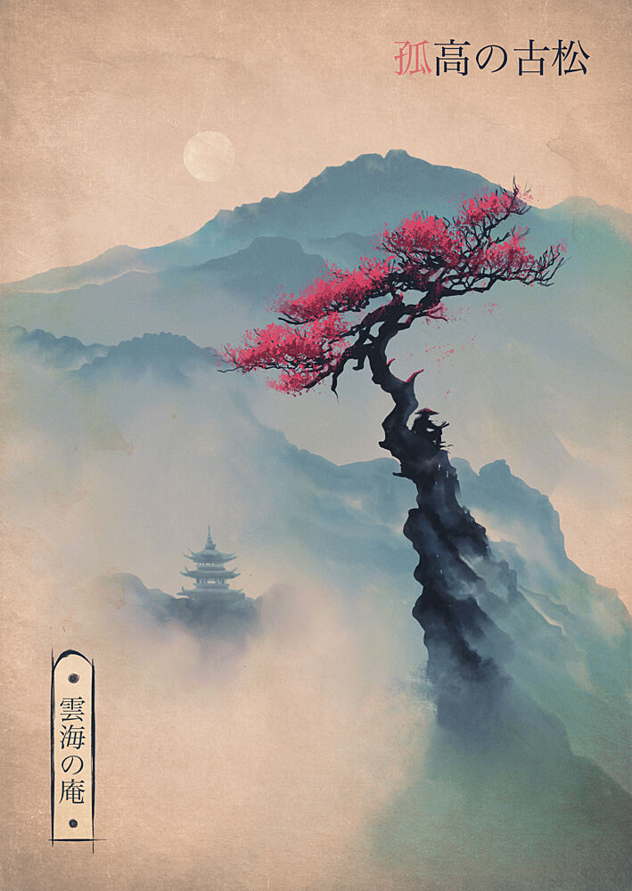 Misty Mountain Temple art print by Fadil Roze for $57.95 CAD