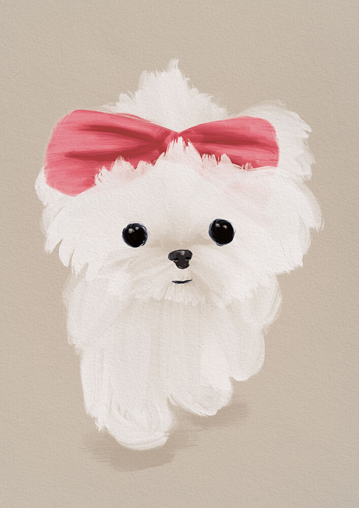 Sweet Puppy with Bow art print by Lisa Solomoniuk for $57.95 CAD