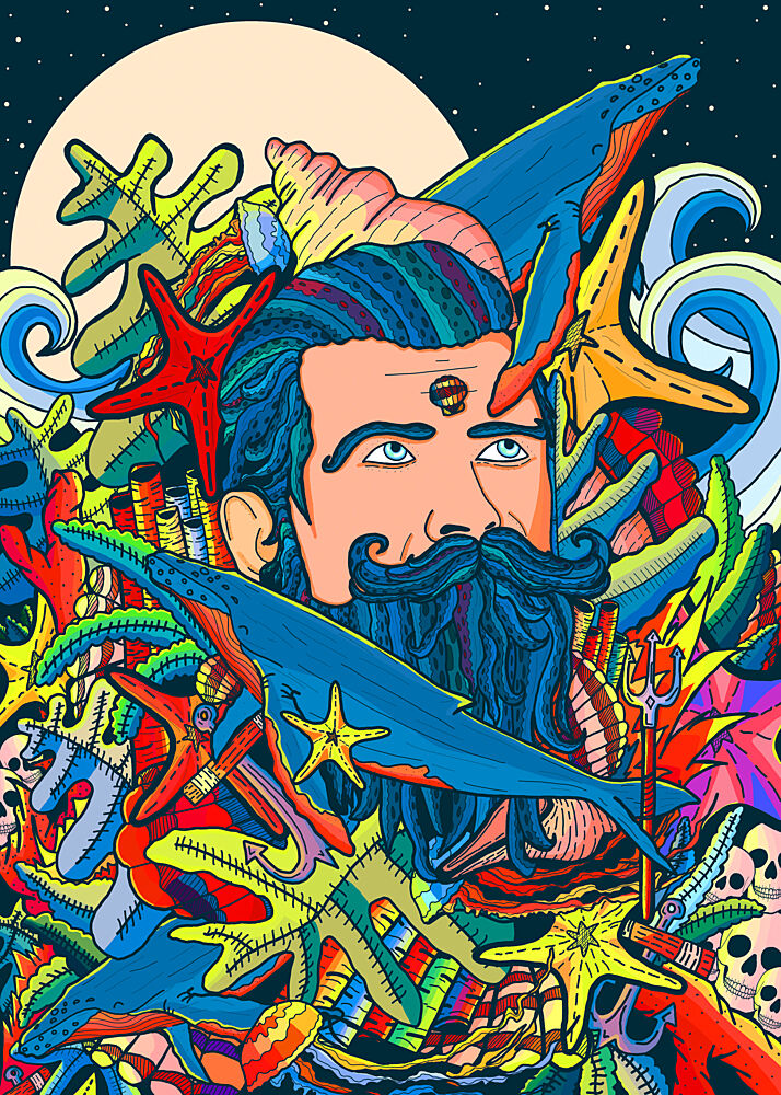 Bearded Ocean Fantasy art print by Stephen Wade for $57.95 CAD