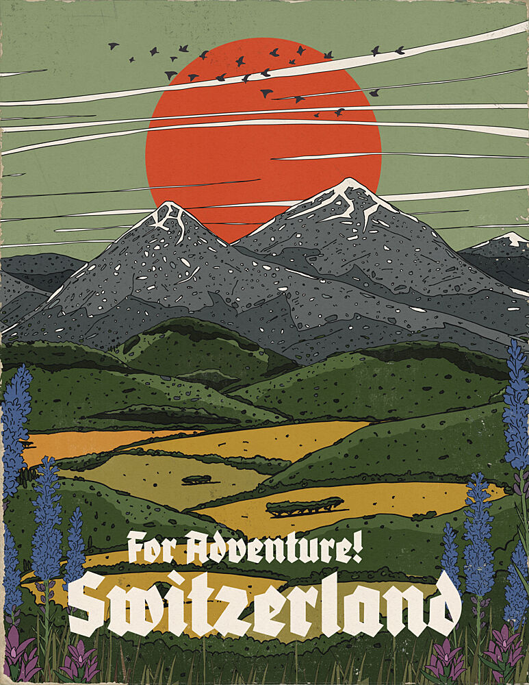 Swiss Mountain Adventure art print by Nicholas for $57.95 CAD