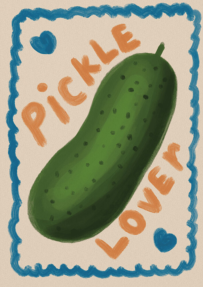 Cute Pickle Lover art print by Lisa Solomoniuk for $57.95 CAD
