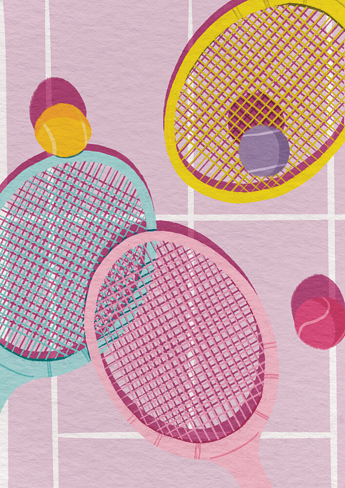 Playful Tennis Rackets art print by Lisa Solomoniuk for $57.95 CAD