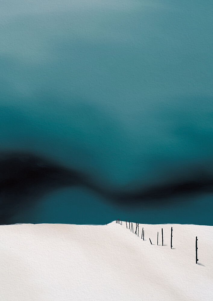 Minimal Winter Landscape art print by Lisa Solomoniuk for $57.95 CAD