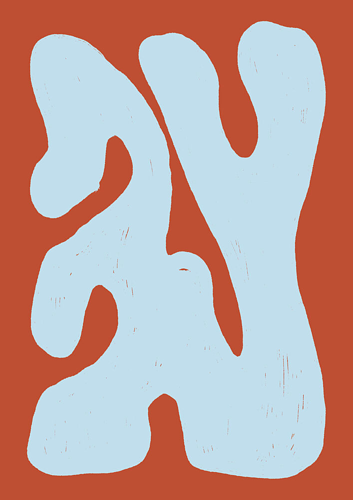 Terracotta Blue Shapes art print by Lisa Solomoniuk for $57.95 CAD