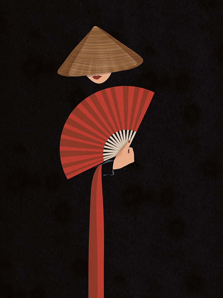 Elegant Asian Fan art print by Lisa Solomoniuk for $57.95 CAD