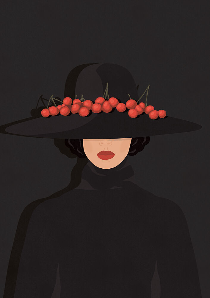 Elegant Cherry Woman art print by Lisa Solomoniuk for $57.95 CAD