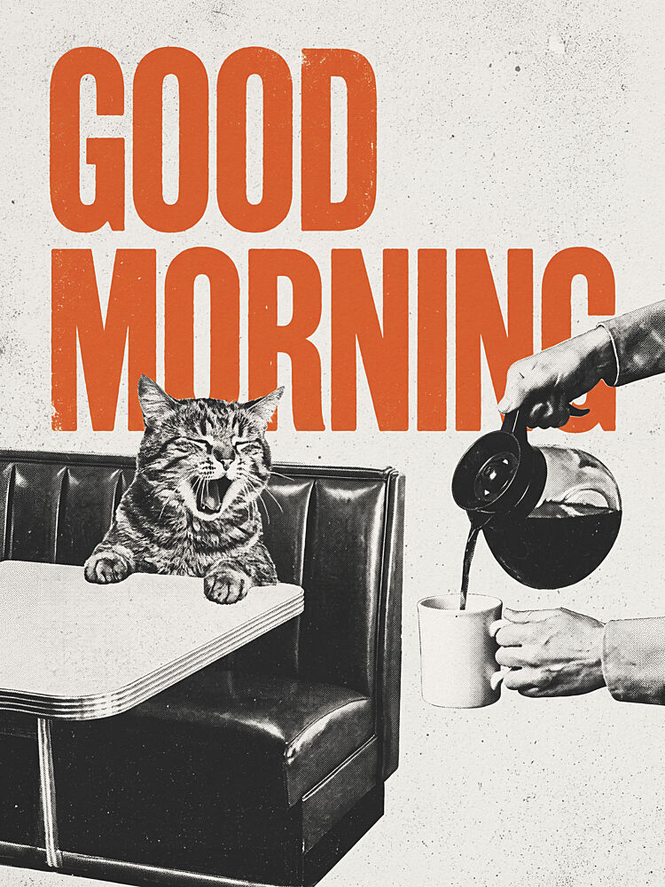 Good Morning Coffee Cat art print by Andreas Magnusson for $57.95 CAD