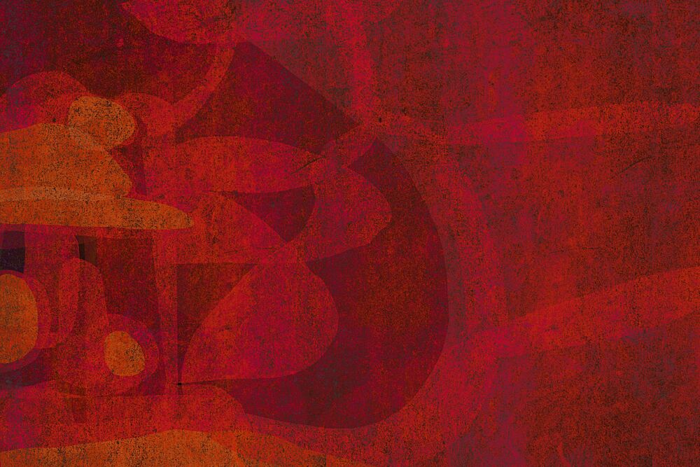 Deep Red Abstract Layers art print by Josie George for $57.95 CAD