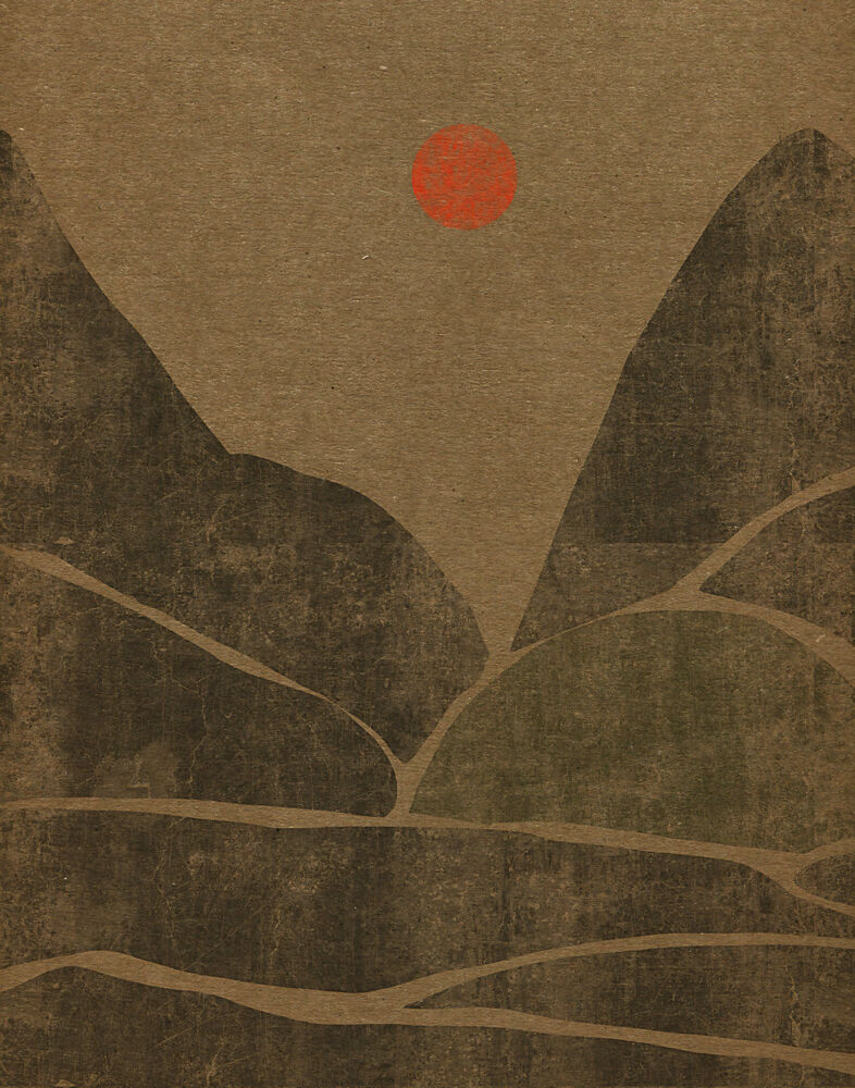 Red Sun Mountain Landscape art print by Josie George for $57.95 CAD