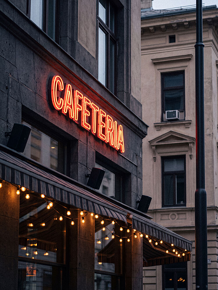 Cafeteria Neon Glow art print by Andreas Magnusson for $57.95 CAD