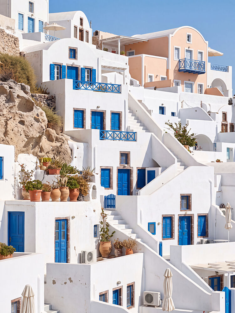 Santorini Cliffside Village art print by Andreas Magnusson for $57.95 CAD