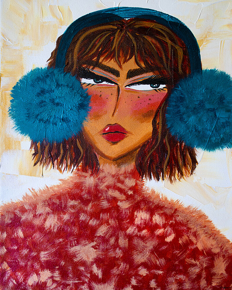 Sassy Earmuffs Portrait art print by Amy Straley for $57.95 CAD