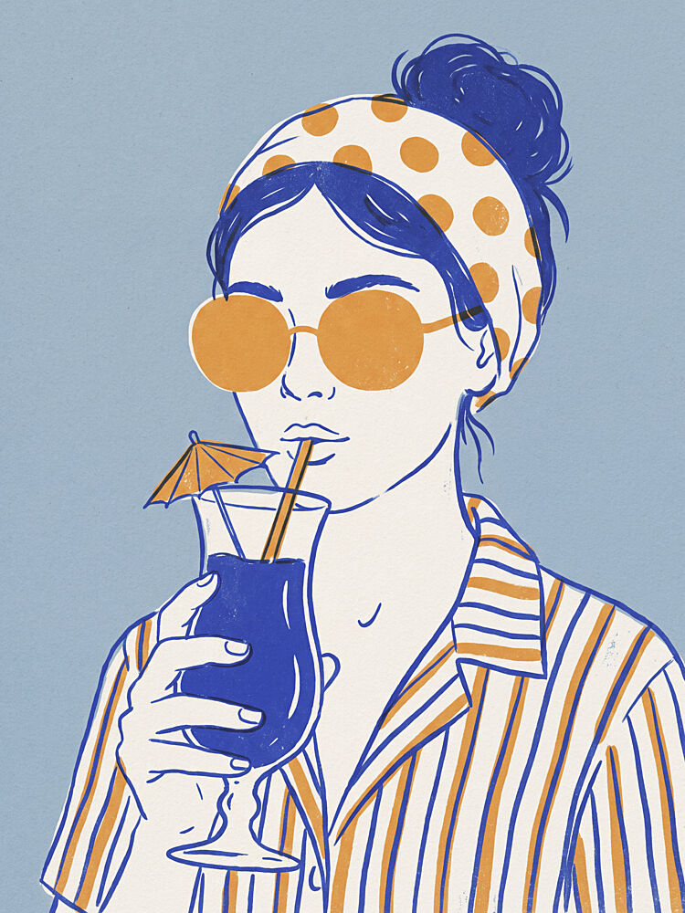 Stylish Woman Cocktail art print by Andreas Magnusson for $57.95 CAD