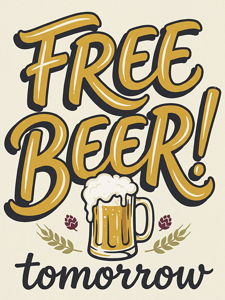 Free Beer Tomorrow art print by Andreas Magnusson for $57.95 CAD
