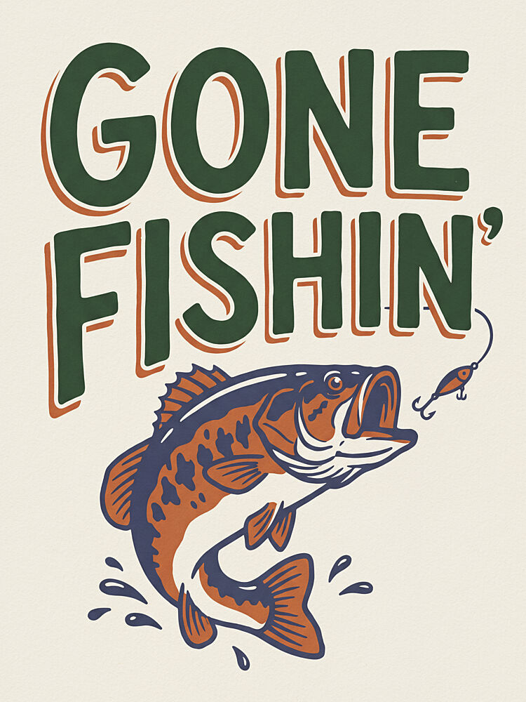 Gone Fishin Bass art print by Andreas Magnusson for $57.95 CAD