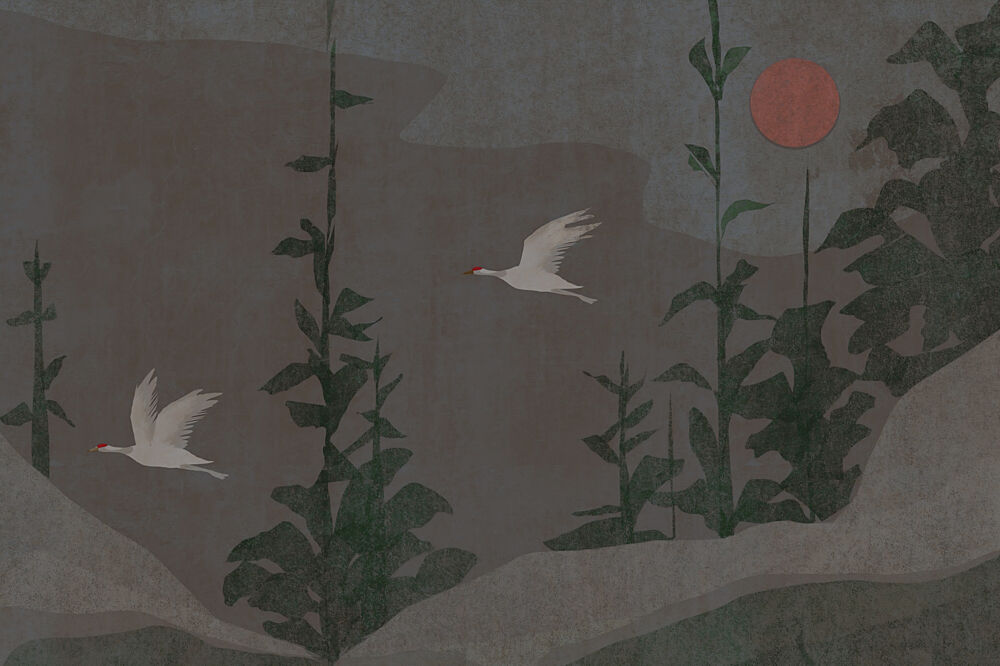 White Birds Red Sun art print by Josie George for $57.95 CAD