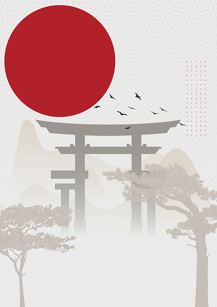 Red Sun Torii Gate art print by Lisa Solomoniuk for $57.95 CAD
