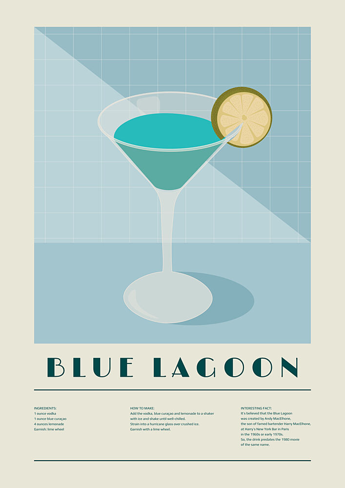 Blue Lagoon Cocktail art print by Lisa Solomoniuk for $57.95 CAD
