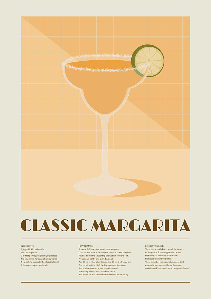 Classic Margarita Cocktail Recipe art print by Lisa Solomoniuk for $57.95 CAD