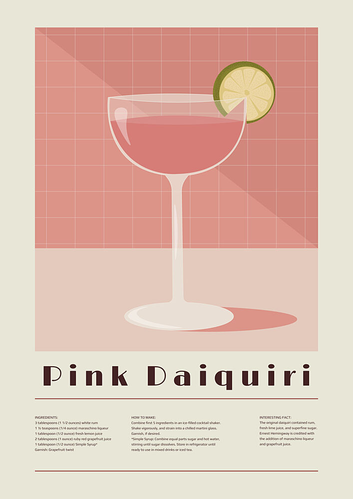 Pink Daiquiri Illustration art print by Lisa Solomoniuk for $57.95 CAD