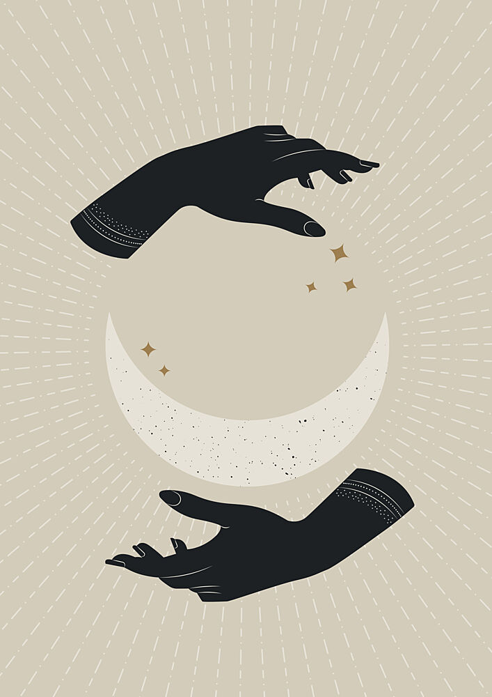 Celestial Hands Embrace art print by Lisa Solomoniuk for $57.95 CAD