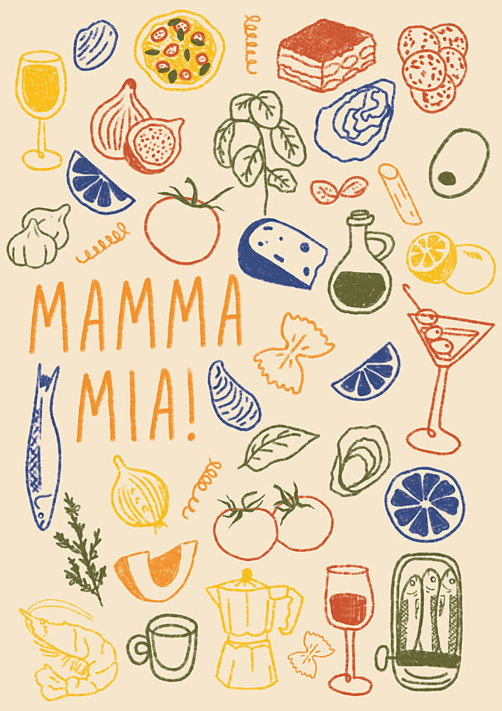 Mamma Mia Italian Food art print by Lisa Solomoniuk for $57.95 CAD