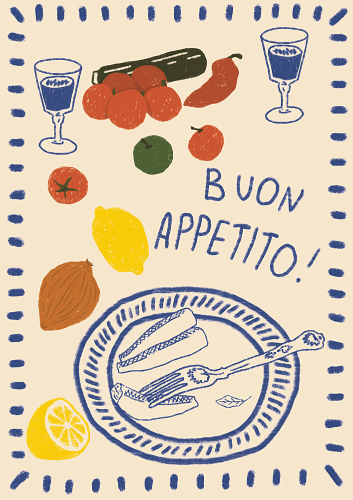 Buon Appetito Meal art print by Lisa Solomoniuk for $57.95 CAD