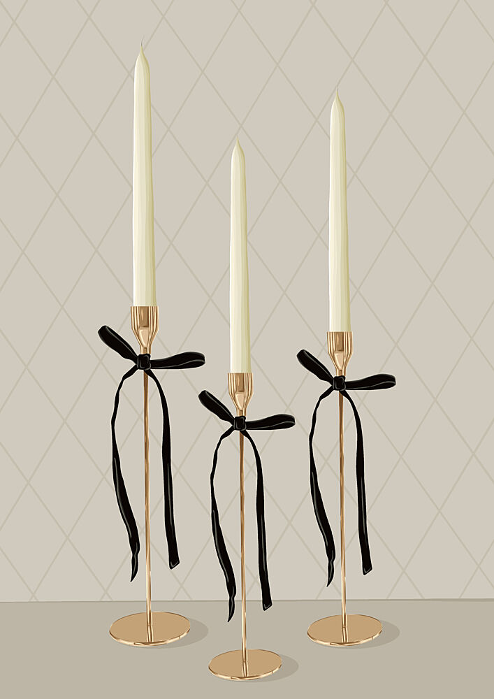 Elegant Gold Taper Candles art print by Lisa Solomoniuk for $57.95 CAD