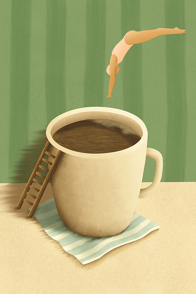Morning Coffee Dive art print by Lisa Solomoniuk for $57.95 CAD