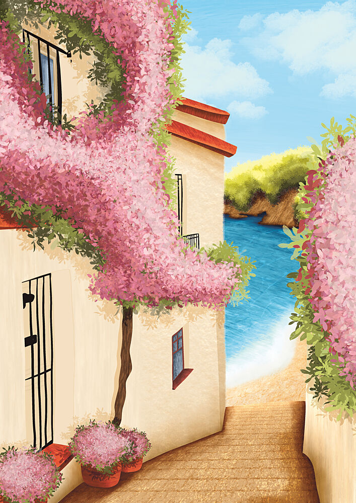 Mediterranean Flower Path art print by Lisa Solomoniuk for $57.95 CAD