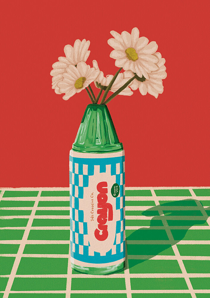 Playful Crayon Daisies art print by Lisa Solomoniuk for $57.95 CAD