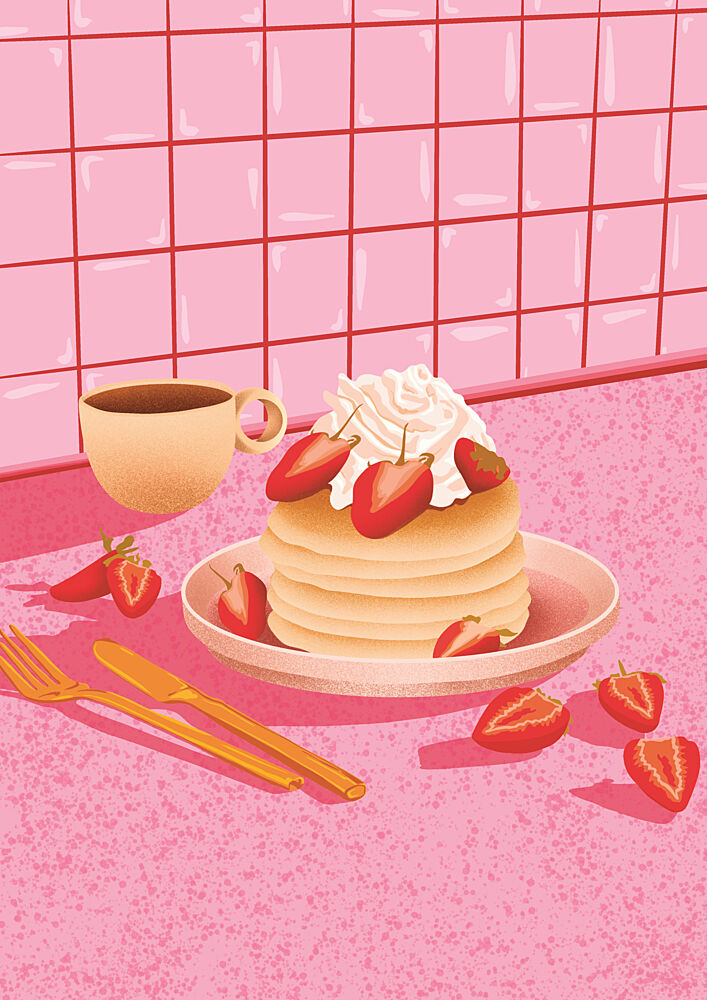 Sweet Strawberry Pancakes art print by Lisa Solomoniuk for $57.95 CAD